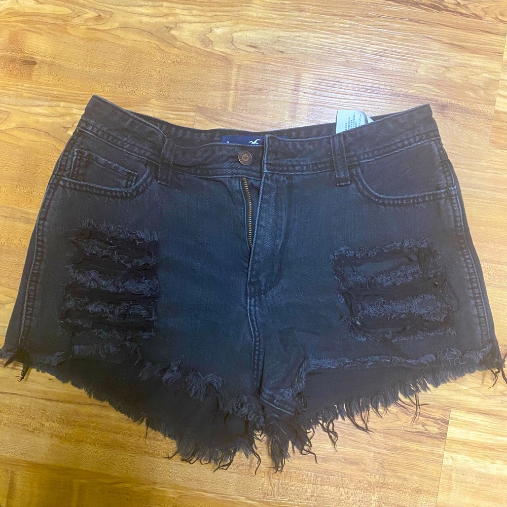 Hollister black hi-rise boyfriend shorts